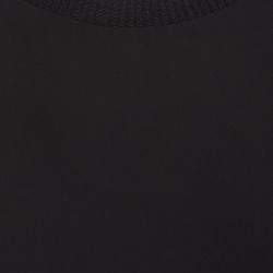 Pre Owned Kenzo Black Crepe Knot Ruched Sleeve Top L