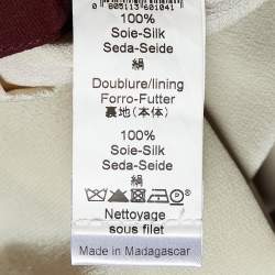 Pre Owned Kenzo Maroon Silk Wrap Maxi Skirt M