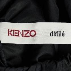 Pre Owned Kenzo Black Cotton Tiered Maxi Skirt M