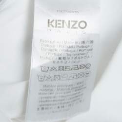 Pre Owned Kenzo White Printed Cotton Knit Top XS