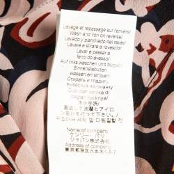 Kenzo Multicolor Floral Print Silk Flared Top M