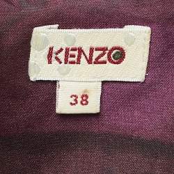 Pre Owned Kenzo Multicolor Tulip Print Silk Midi Dress M