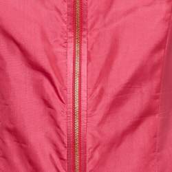 Kenzo Pink Silk Ruffled Zip Front Short Dress S