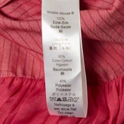 Kenzo Pink Silk Ruffled Zip Front Short Dress S