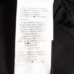 Pre Owned Kenzo Black Tiger Embroidered Cotton Ruffled T-Shirt S