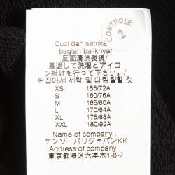 Pre Owned Kenzo Black Logo Tiger Embroidered Cotton Sweatshirt M