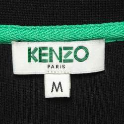 Pre Owned Kenzo Black Logo Tiger Embroidered Cotton Sweatshirt M