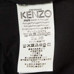 Pre Owned Kenzo Black Tiger Print Cotton Knit Short Sleeves T-shirt M