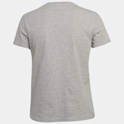 Pre Owned Kenzo Grey Printed Cotton Knit Crew Neck Tshirt M