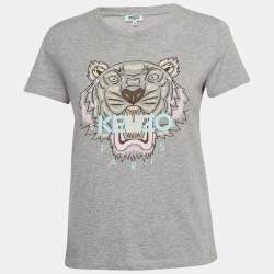 Kenzo Grey Classic Tiger Print Cotton Knit Crew Neck T-shirt M