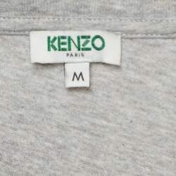 Kenzo Grey Classic Tiger Print Cotton Knit Crew Neck T-shirt M