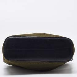Pre Owned Kenzo Green/Black Canvas and Leather Crossbody Bag