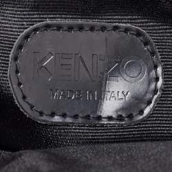 Pre Owned Kenzo Green/Black Canvas and Leather Crossbody Bag