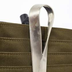 Pre Owned Kenzo Green/Black Canvas and Leather Crossbody Bag