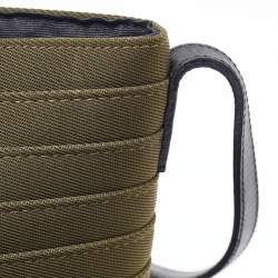 Pre Owned Kenzo Green/Black Canvas and Leather Crossbody Bag