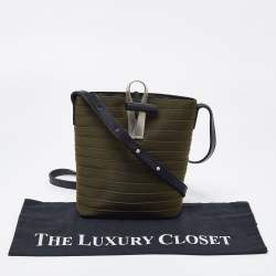 Pre Owned Kenzo Green/Black Canvas and Leather Crossbody Bag