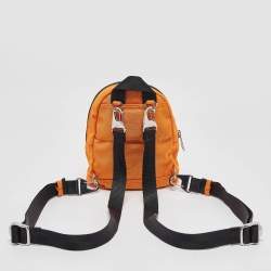 Pre Owned Kenzo Orange/Black Nylon Mini Embroidered Tiger Backpack
