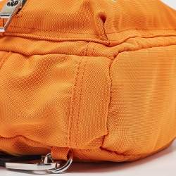 Pre Owned Kenzo Orange/Black Nylon Mini Embroidered Tiger Backpack