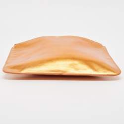 Pre Owned Kenzo Bronze Vinyl Tiger Motif Slim Clutch