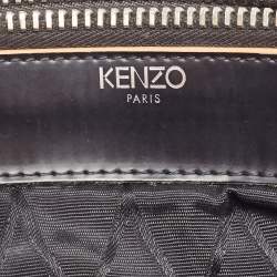 Pre Owned Kenzo Bronze Vinyl Tiger Motif Slim Clutch