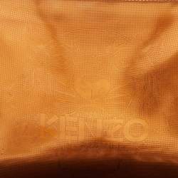 Pre Owned Kenzo Bronze Vinyl Tiger Motif Slim Clutch