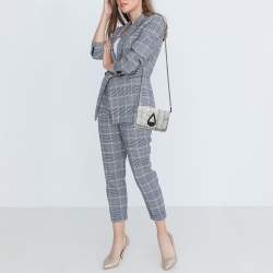 Kenzo White/Black Printed Leather Raindrop Shoulder Bag