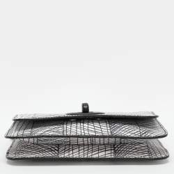 Kenzo White/Black Printed Leather Raindrop Shoulder Bag