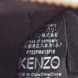 Kenzo Black/Multicolor Leather and Fabric Organizer Pouch