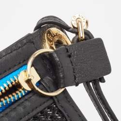 Kenzo Black/Multicolor Leather and Fabric Organizer Pouch