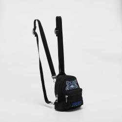 Pre Owned Kenzo Black Nylon Mini Tiger Logo Backpack