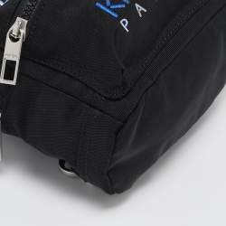 Pre Owned Kenzo Black Nylon Mini Tiger Logo Backpack