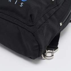 Pre Owned Kenzo Black Nylon Mini Tiger Logo Backpack
