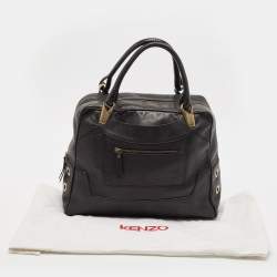 Pre Owned Kenzo Black Leather Studded Satchel 