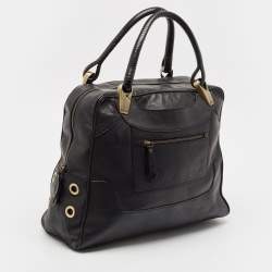 Pre Owned Kenzo Black Leather Studded Satchel 