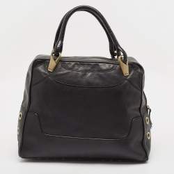 Pre Owned Kenzo Black Leather Studded Satchel 