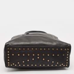 Pre Owned Kenzo Black Leather Studded Satchel 