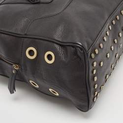 Pre Owned Kenzo Black Leather Studded Satchel 
