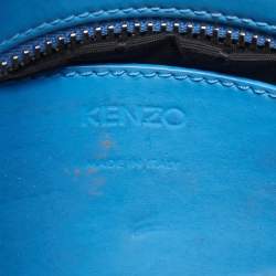 Pre Owned Kenzo Blue Marine Leather Mini Kalifornia Tote