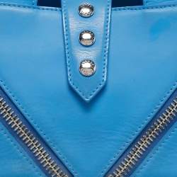 Pre Owned Kenzo Blue Marine Leather Mini Kalifornia Tote