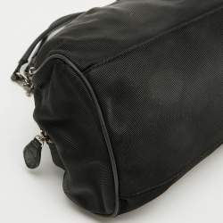 Kenzo Black Nylon and Leather Flap Frame Satchel