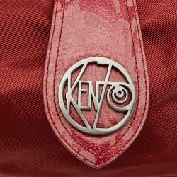 Kenzo Red Nylon and Leather Flap Shoulder Bag