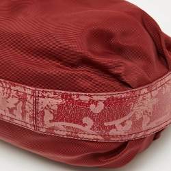 Kenzo Red Nylon and Leather Flap Shoulder Bag