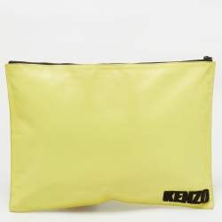Kenzo Yellow Leather Oversized Forever No? Clutch