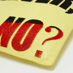 Kenzo Yellow Leather Oversized Forever No? Clutch