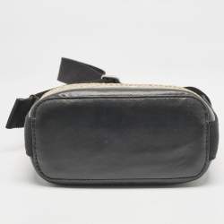 Kenzo Black/Natural Woven Massette Bucket Bag