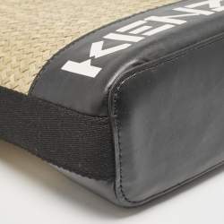 Kenzo Black/Natural Woven Massette Bucket Bag