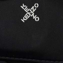 Kenzo Black Fabric Criss Cross Logo Print Zip Pouch
