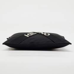 Kenzo Black Fabric Criss Cross Logo Print Zip Pouch