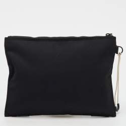 Kenzo Black Fabric Criss Cross Logo Print Zip Pouch