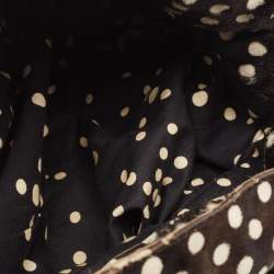 Pre Owned Kenzo Black/Brown Polka Dot Calfhair and Leather Studded Hobo